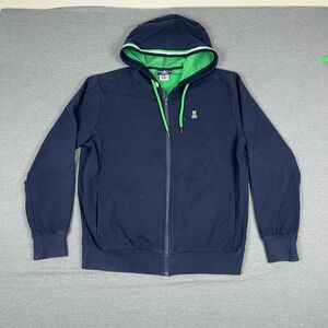 Psycho Bunny Navy Hoodie with Green Highlights